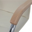 Кресло SAMBA AKS-1 Pegasso крем, подлокотники дерево светлое